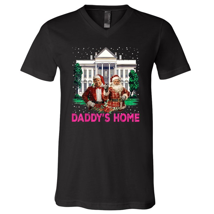 Trump 2024 Take America Back Daddys Home Christmas V-Neck T-Shirt