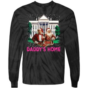 Trump 2024 Take America Back Daddys Home Christmas Tie-Dye Long Sleeve Shirt