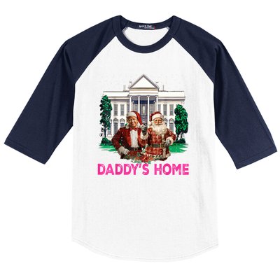 Trump 2024 Take America Back Daddys Home Christmas Baseball Sleeve Shirt