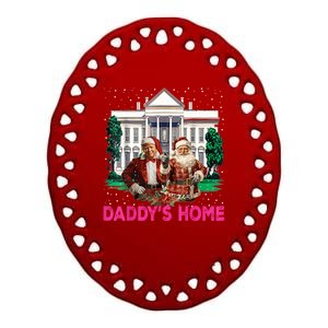 Trump 2024 Take America Back Daddys Home Christmas Ceramic Oval Ornament