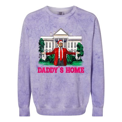 Trump 2024 Take America Back Daddys Home Christmas Colorblast Crewneck Sweatshirt