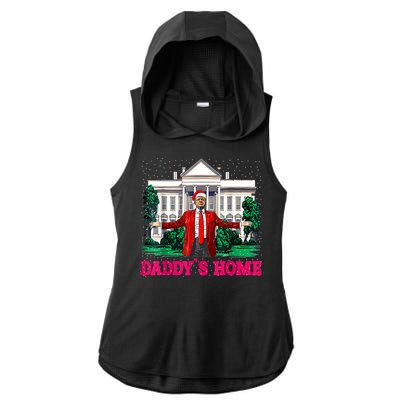 Trump 2024 Take America Back Daddys Home Christmas Ladies PosiCharge Tri-Blend Wicking Draft Hoodie Tank