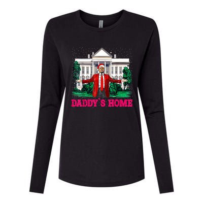 Trump 2024 Take America Back Daddys Home Christmas Womens Cotton Relaxed Long Sleeve T-Shirt