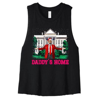 Trump 2024 Take America Back Daddys Home Christmas Women's Racerback Cropped Tank