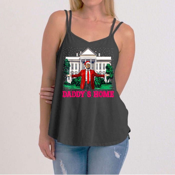 Trump 2024 Take America Back Daddys Home Christmas Women's Strappy Tank