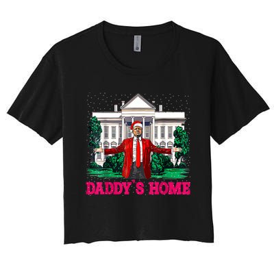 Trump 2024 Take America Back Daddys Home Christmas Women's Crop Top Tee