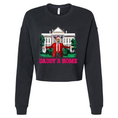 Trump 2024 Take America Back Daddys Home Christmas Cropped Pullover Crew