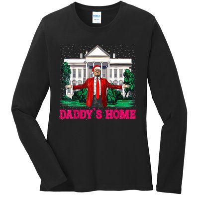 Trump 2024 Take America Back Daddys Home Christmas Ladies Long Sleeve Shirt