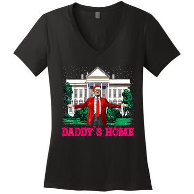 Trump 2024 Take America Back Daddys Home Christmas Women's V-Neck T-Shirt