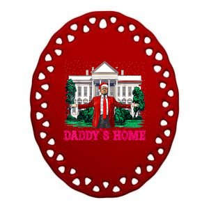 Trump 2024 Take America Back Daddys Home Christmas Ceramic Oval Ornament