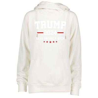 Trump 2024 Take America Back Election Politics The Return Great Gift Womens Funnel Neck Pullover Hood