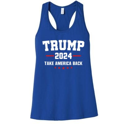 Trump 2024 Take America Back Election Politics The Return Great Gift Women's Racerback Tank