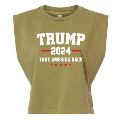 Trump 2024 Take America Back Election Politics The Return Great Gift Garment-Dyed Women's Muscle Tee