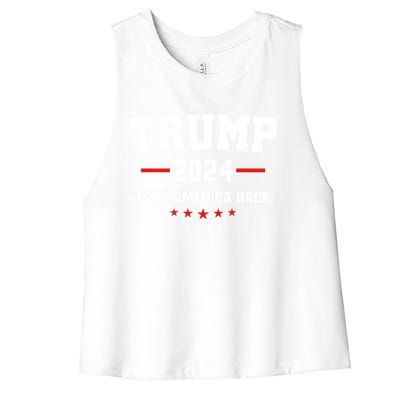 Trump 2024 Take America Back Election Politics The Return Great Gift Women's Racerback Cropped Tank