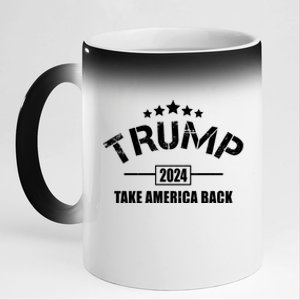 Trump 2024 Take America Back Election 11oz Black Color Changing Mug