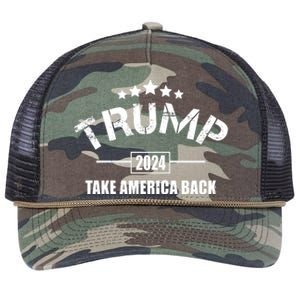 Trump 2024 Take America Back Election Retro Rope Trucker Hat Cap