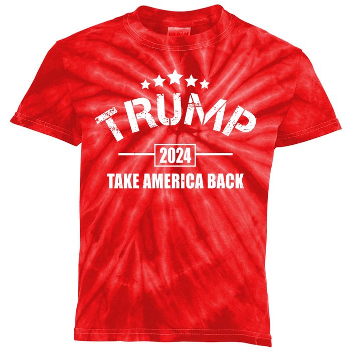 Trump 2024 Take America Back Election Kids Tie-Dye T-Shirt