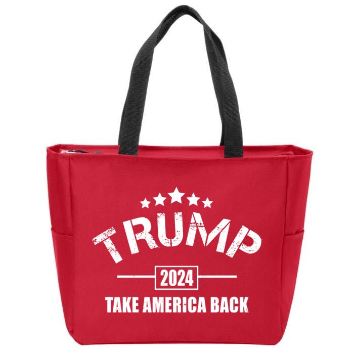 Trump 2024 Take America Back Election Zip Tote Bag