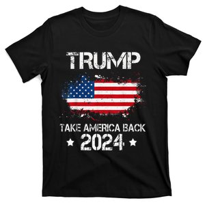 Trump 2024 Take America Back American Flag Election T-Shirt