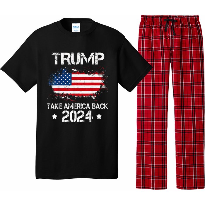 Trump 2024 Take America Back American Flag Election Pajama Set