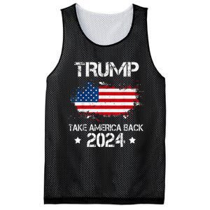 Trump 2024 Take America Back American Flag Election Mesh Reversible Basketball Jersey Tank