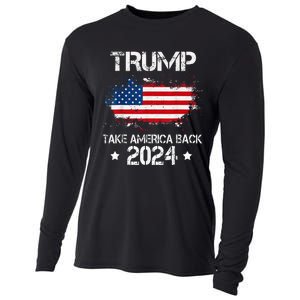 Trump 2024 Take America Back American Flag Election Cooling Performance Long Sleeve Crew