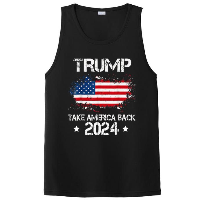 Trump 2024 Take America Back American Flag Election PosiCharge Competitor Tank