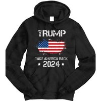 Trump 2024 Take America Back American Flag Election Tie Dye Hoodie