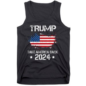 Trump 2024 Take America Back American Flag Election Tank Top