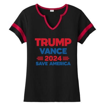 Trump 2024 Trump Vance 2024 Save America Cool Gift Ladies Halftime Notch Neck Tee