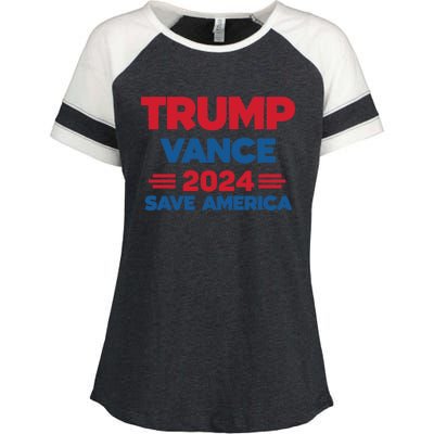 Trump 2024 Trump Vance 2024 Save America Cool Gift Enza Ladies Jersey Colorblock Tee