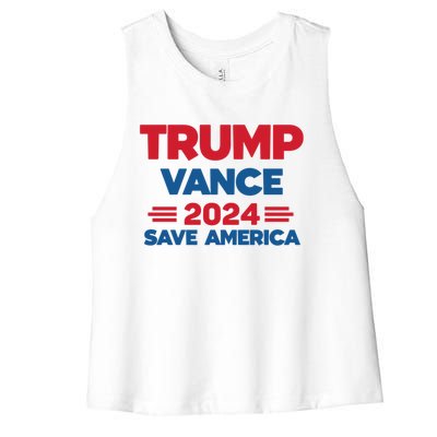 Trump 2024 Trump Vance 2024 Save America Cool Gift Women's Racerback Cropped Tank