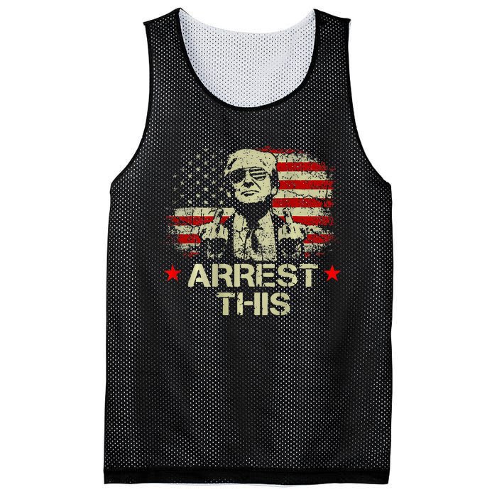 Trump 2024 Trump Arrest This Front On Back Mesh Reversible Basketball Jersey Tank