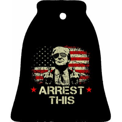 Trump 2024 Trump Arrest This Front On Back Ceramic Bell Ornament