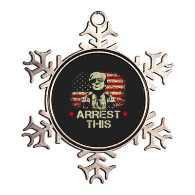 Trump 2024 Trump Arrest This Front On Back Metallic Star Ornament