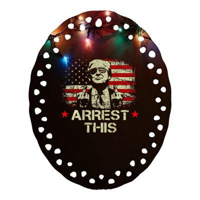 Trump 2024 Trump Arrest This Front On Back Ceramic Oval Ornament