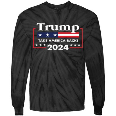 Trump 2024 Take America Back Tie-Dye Long Sleeve Shirt
