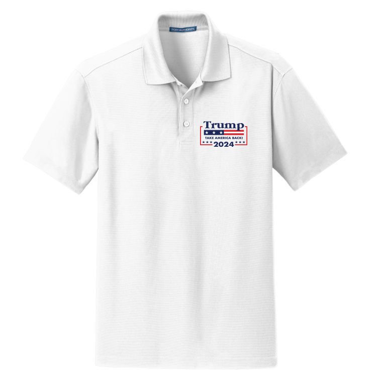 Trump 2024 Take America Back Dry Zone Grid Polo