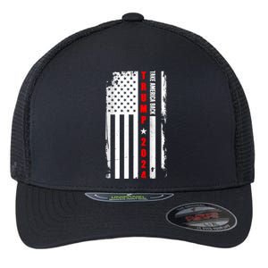 Trump 2024 Take America Back USA Flag Flexfit Unipanel Trucker Cap