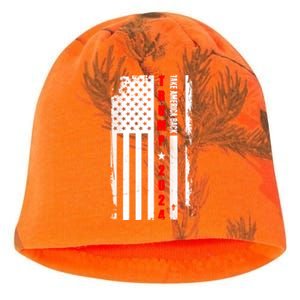 Trump 2024 Take America Back USA Flag Kati - Camo Knit Beanie