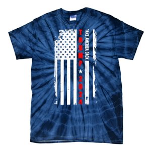 Trump 2024 Take America Back USA Flag Tie-Dye T-Shirt