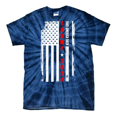 Trump 2024 Take America Back USA Flag Tie-Dye T-Shirt