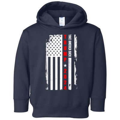 Trump 2024 Take America Back USA Flag Toddler Hoodie