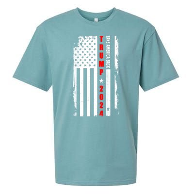 Trump 2024 Take America Back USA Flag Sueded Cloud Jersey T-Shirt