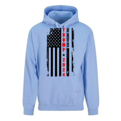 Trump 2024 Take America Back USA Flag Unisex Surf Hoodie