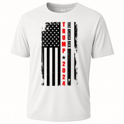 Trump 2024 Take America Back USA Flag Cooling Performance Crew T-Shirt