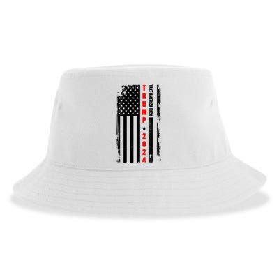 Trump 2024 Take America Back USA Flag Sustainable Bucket Hat