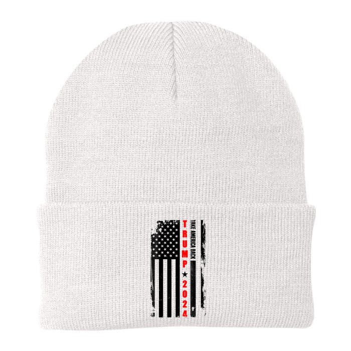 Trump 2024 Take America Back USA Flag Knit Cap Winter Beanie