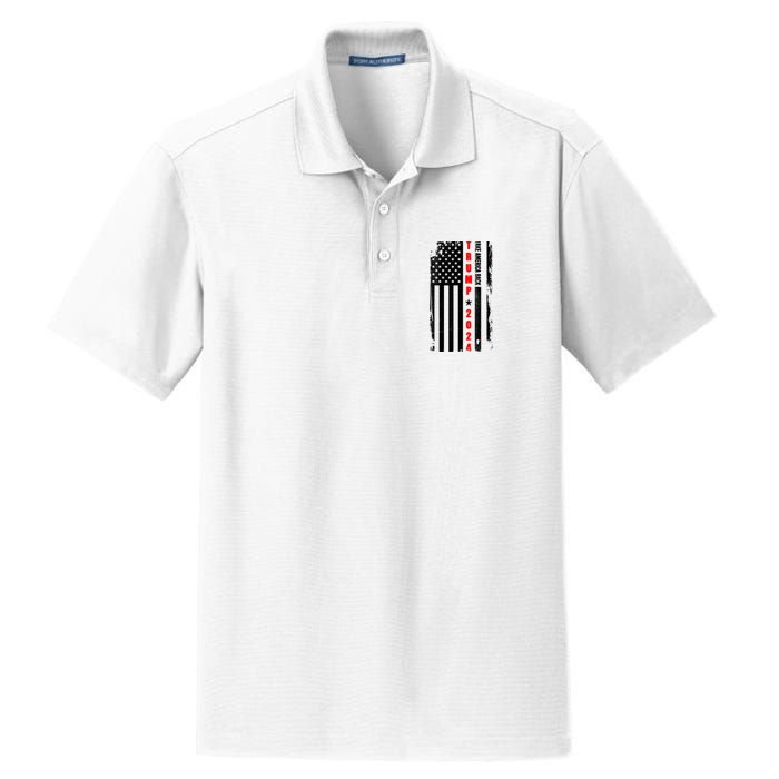 Trump 2024 Take America Back USA Flag Dry Zone Grid Polo