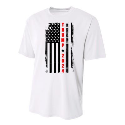 Trump 2024 Take America Back USA Flag Performance Sprint T-Shirt